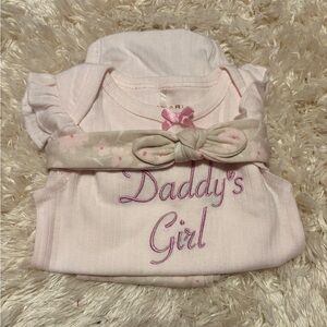Tahari Baby Pink Onesie with Bow